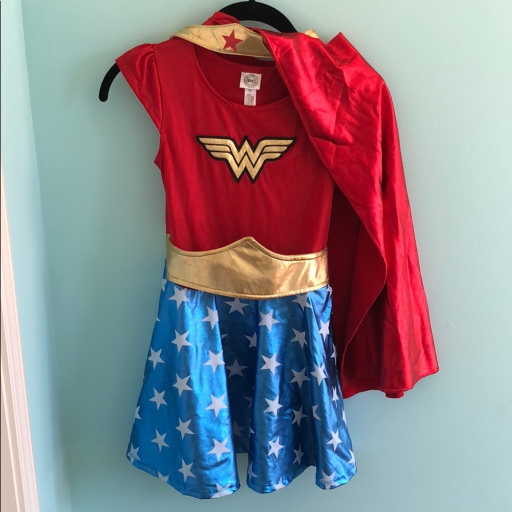 Wonder Woman costume size 5-6, accessories, boots.